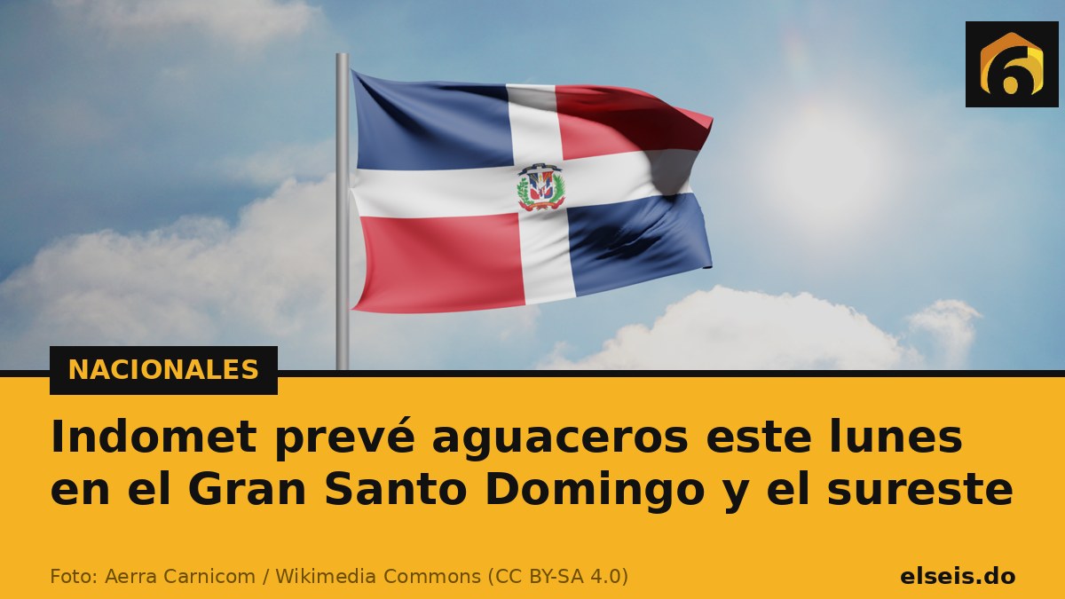 Indomet prevé aguaceros este lunes en el Gran Santo Domingo y el sureste